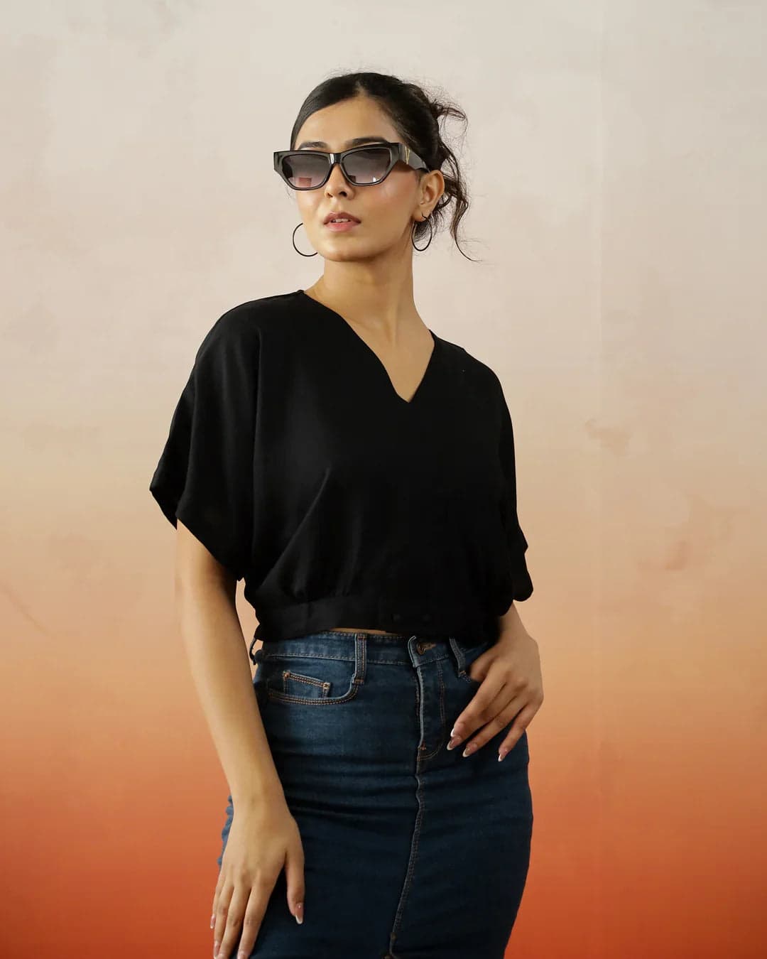 Beautix Fashion Ink Crop Soft Top
