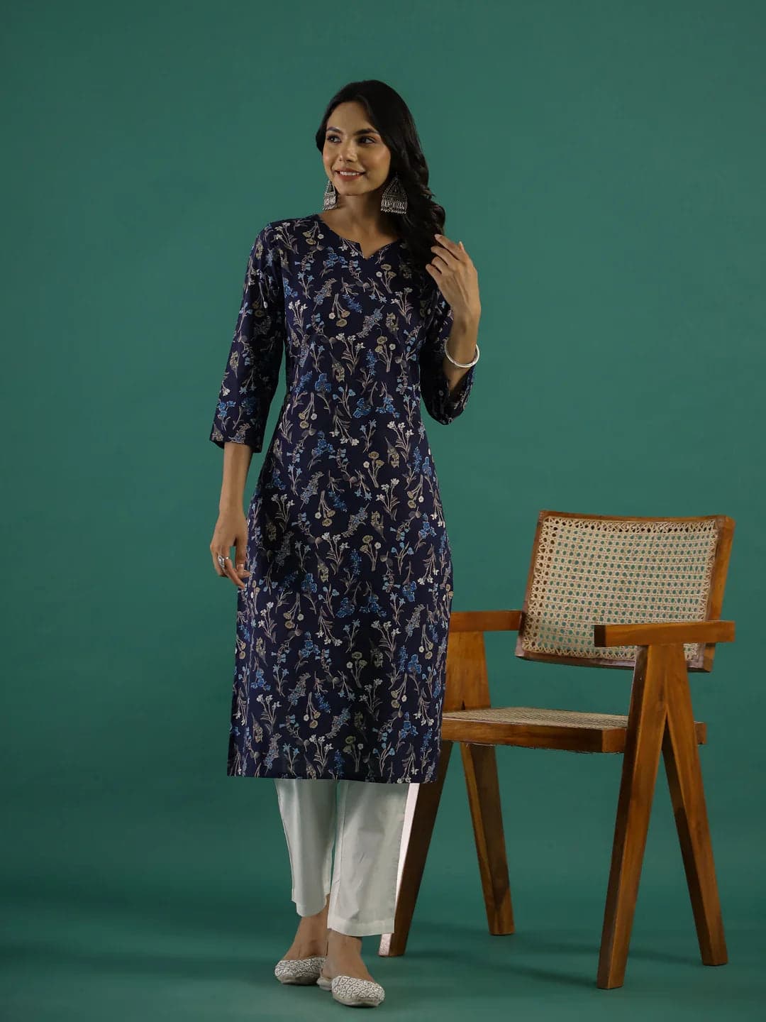 Beautix Fashion Navy Blossom Festival Tunic
