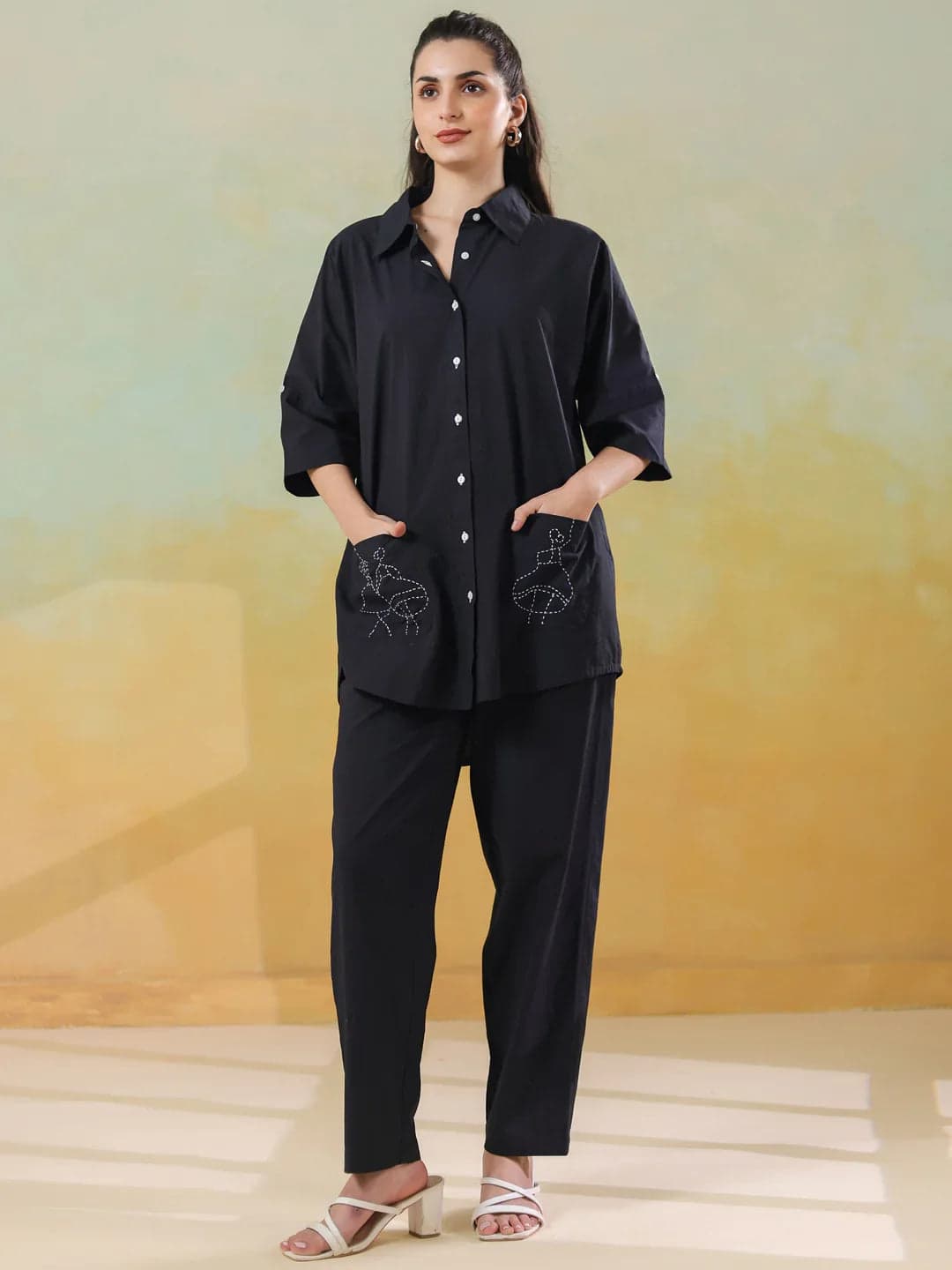Beautix Fashion Ink Collar Twin Set