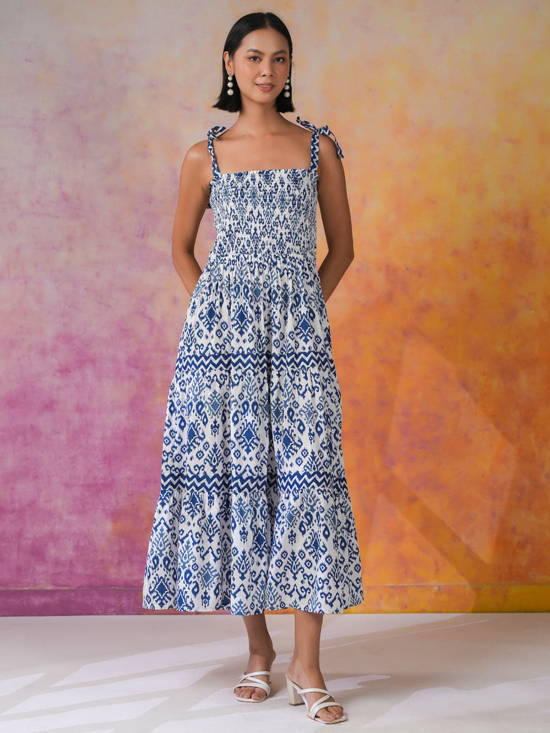 Beautix Fashion Azure Square Day Dress