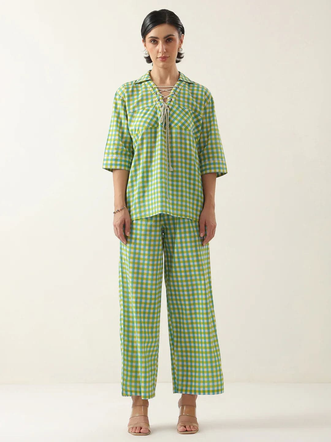 Beautix Fashion Moss Check Twin Set
