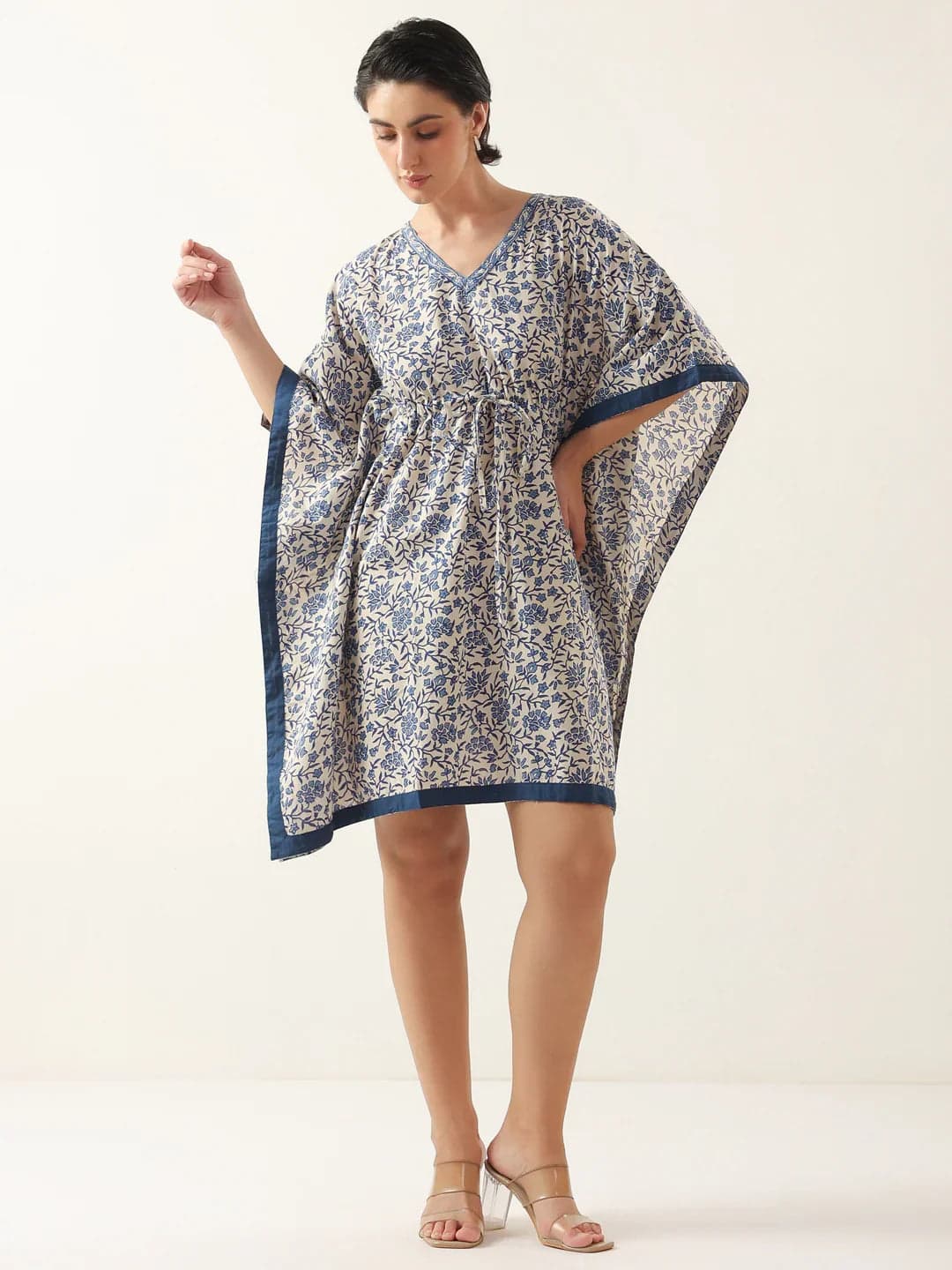Beautix Fashion Cream Vee Kaftan Rest