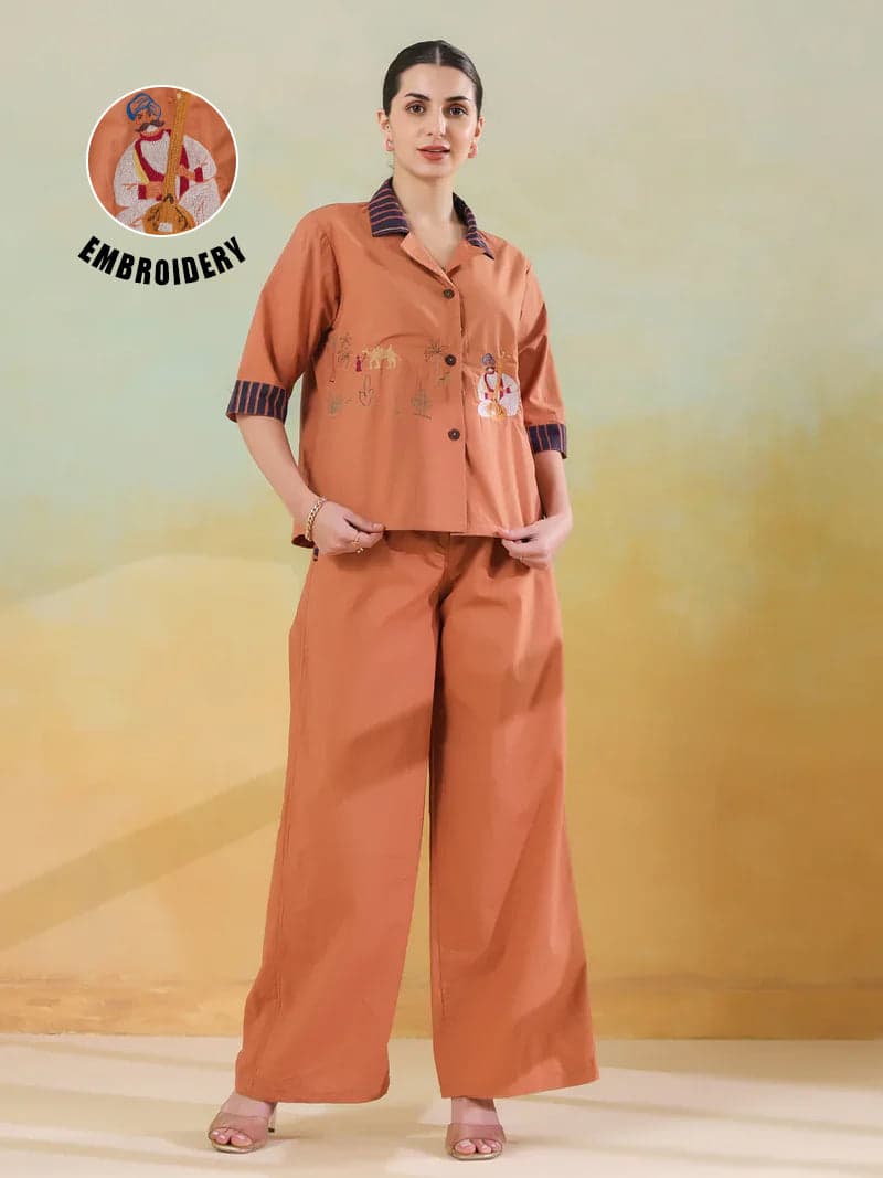 Beautix Fashion Walnut Collar Twin Set