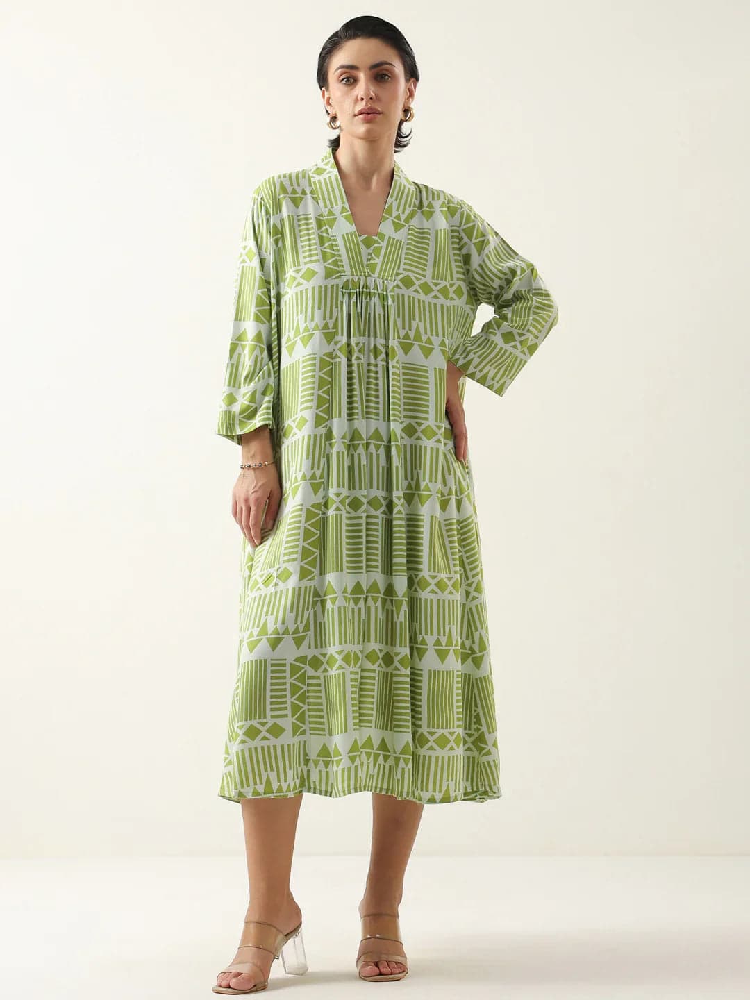 Beautix Fashion Geo Leaf Day Dress